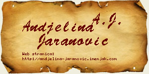 Andjelina Jaranović vizit kartica